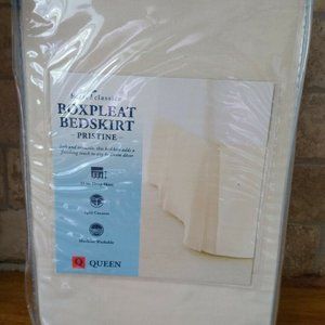 Queen Bed Skirt Beige Tan Off White Boxpleat